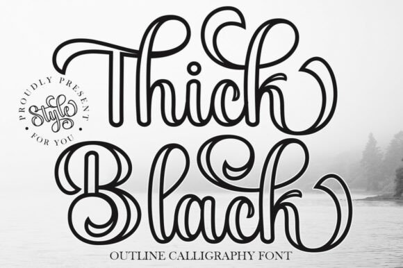 Thick Black Outline Otf Font